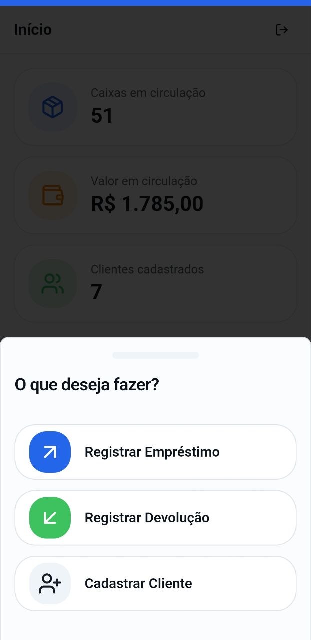 Menu de ações